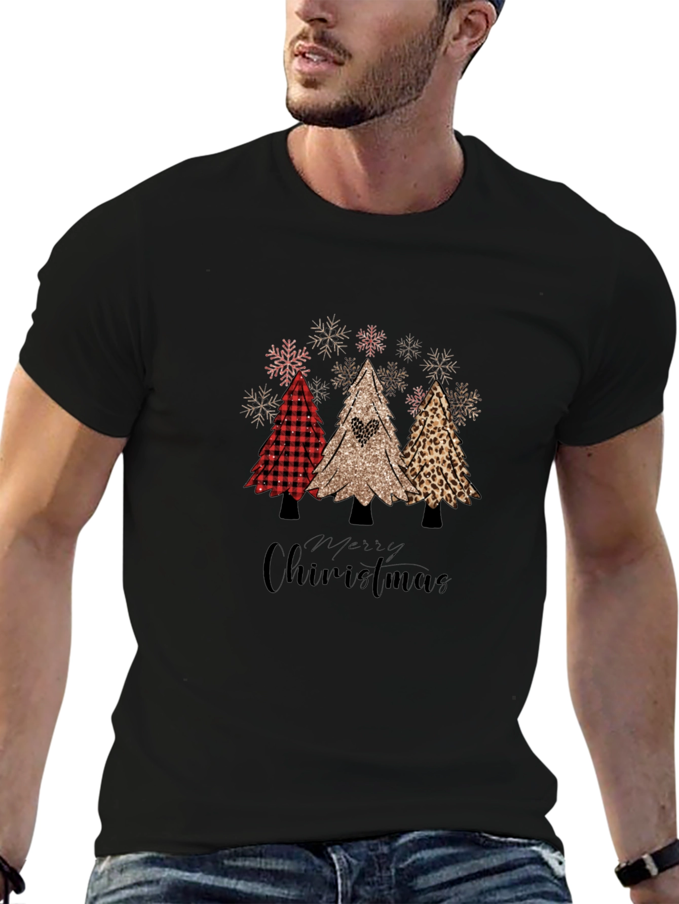 Festive Christmas Tree Graphic T-Shirt