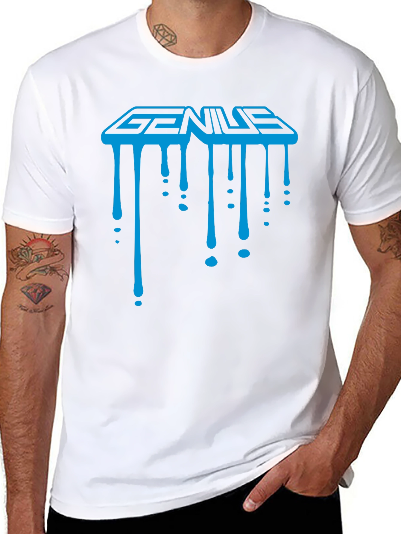 Genius Drip Graphic T-Shirt - Cool Trendy Black Tee