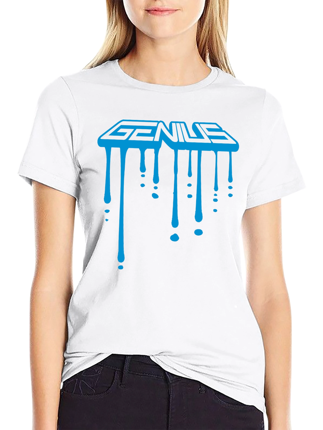 Genius Drip Graphic T-Shirt - Cool Trendy Black Tee