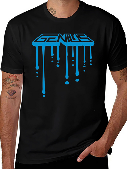Genius Drip Graphic T-Shirt - Cool Trendy Black Tee