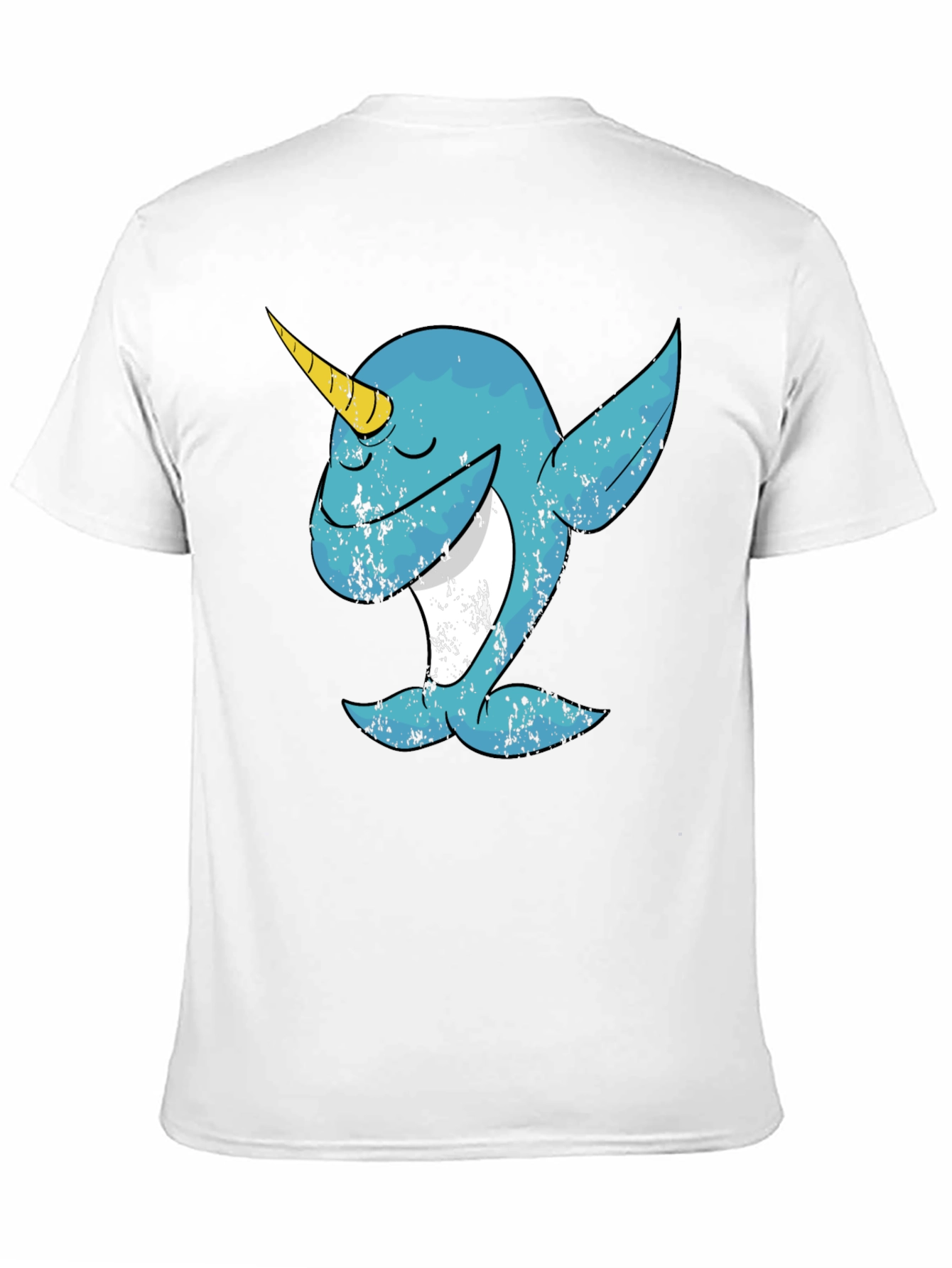 Dabbing Narwhal Graphic T-Shirt - Black