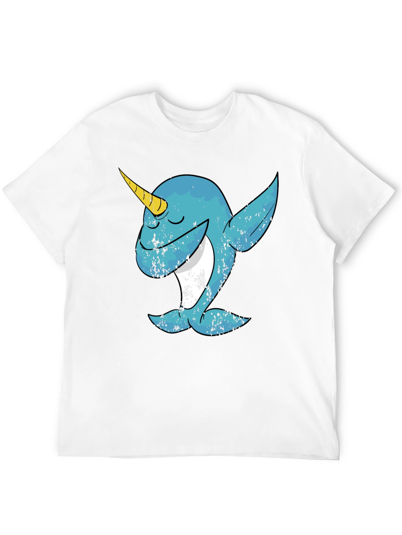 Dabbing Narwhal Graphic T-Shirt - Black