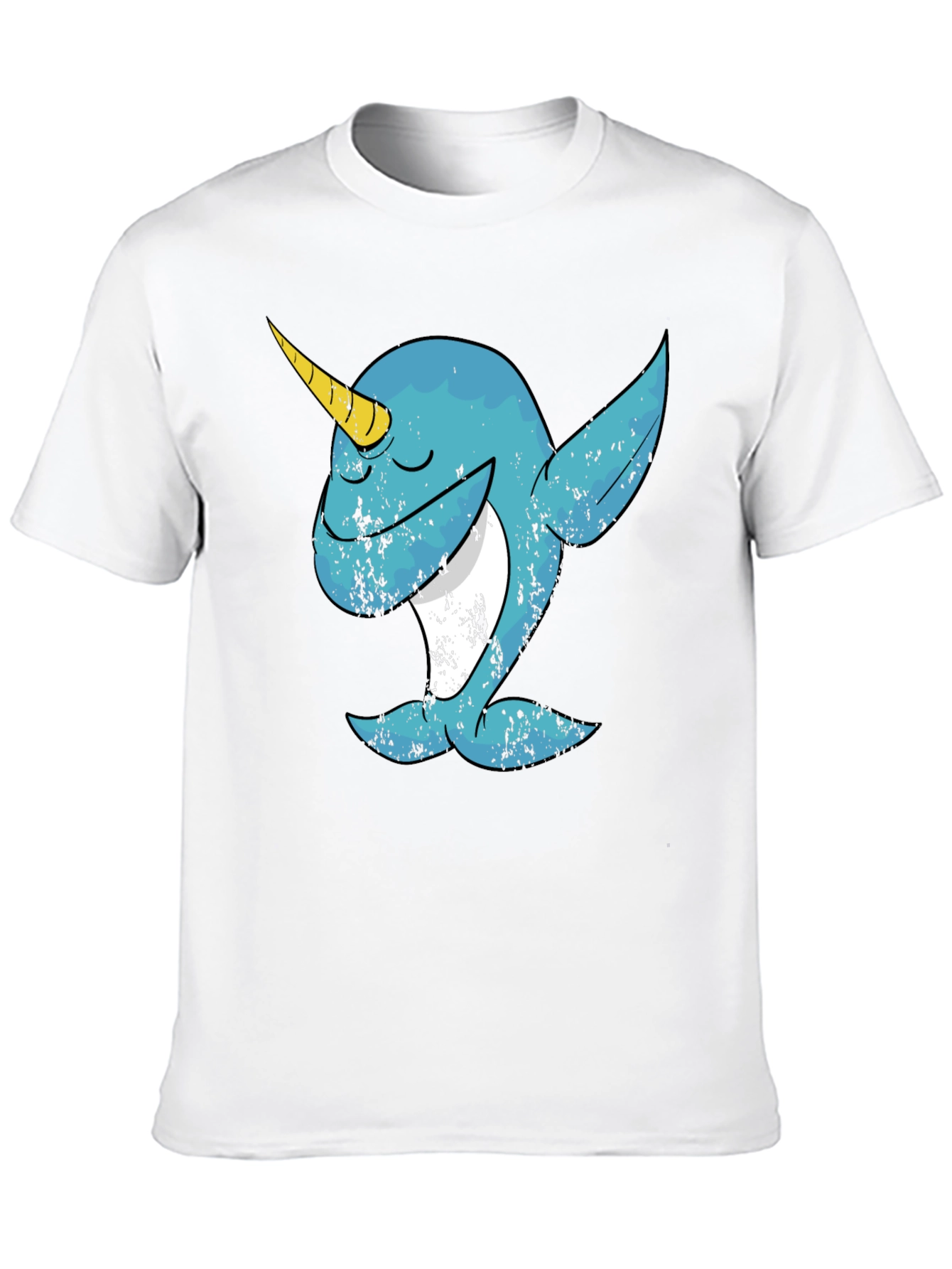 Dabbing Narwhal Graphic T-Shirt - Black