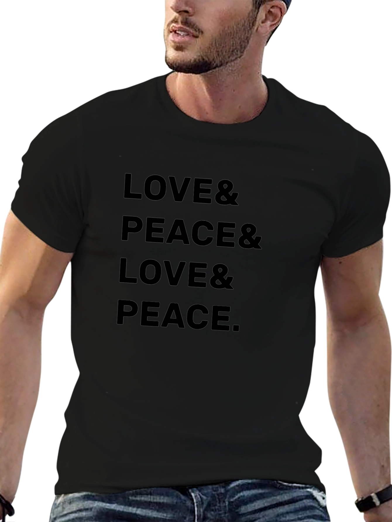 Love & Peace Graphic T-Shirt - Trendy Relaxed Fit