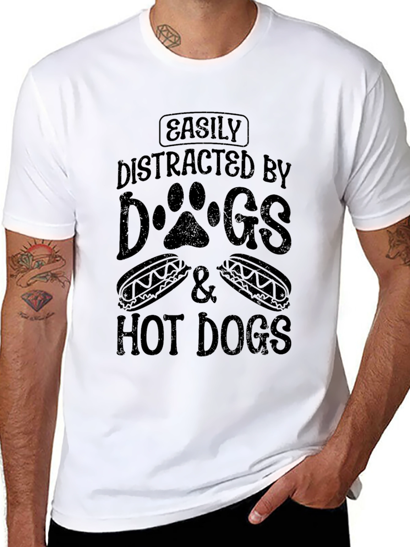 Easily Distracted By Dogs & Hot Dogs T-Shirt