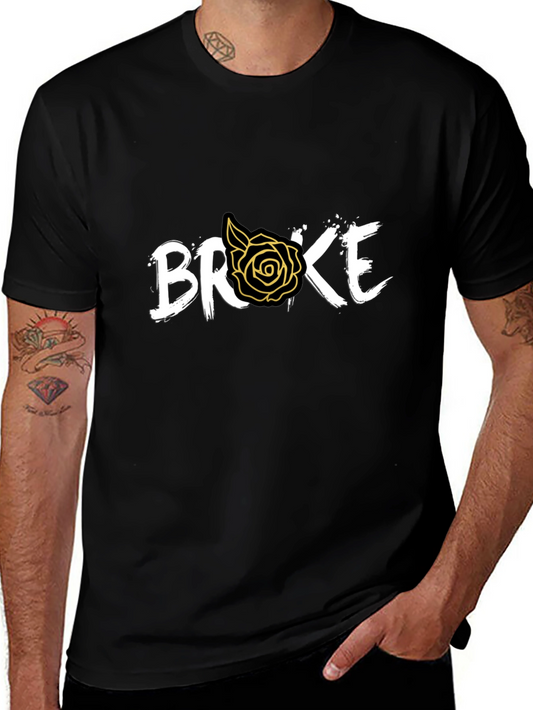 Broke Rose Graphic Black T-Shirt