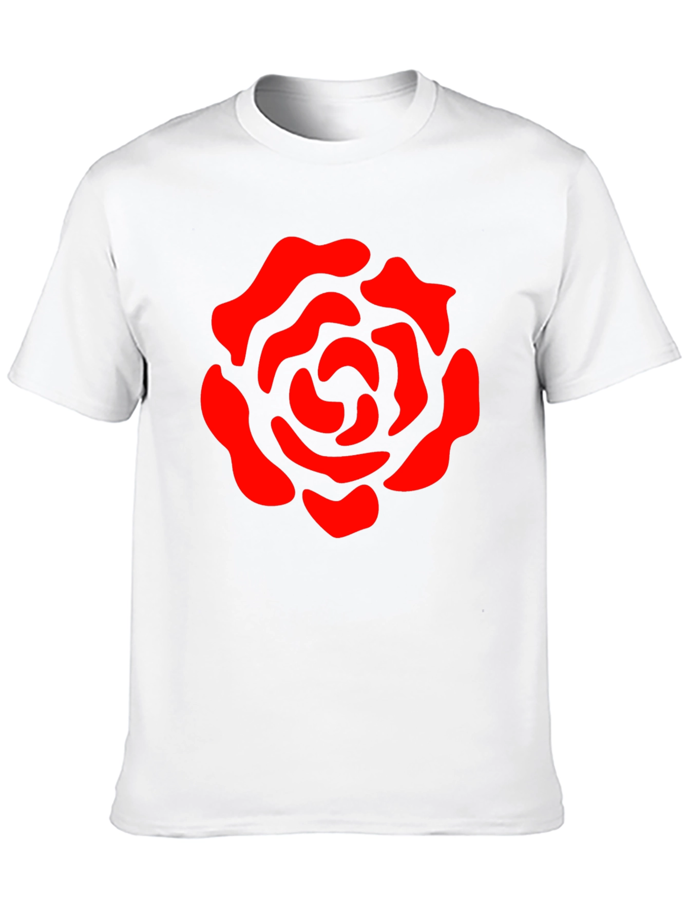 Black T-Shirt with Red Rose Graphic