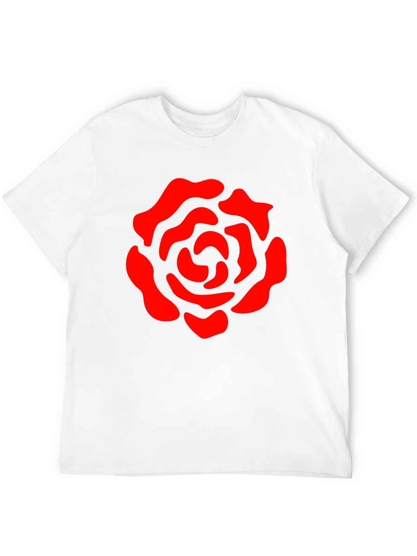 Black T-Shirt with Red Rose Graphic
