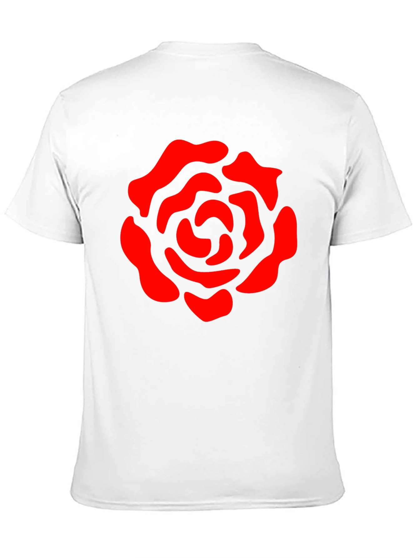 Black T-Shirt with Red Rose Graphic