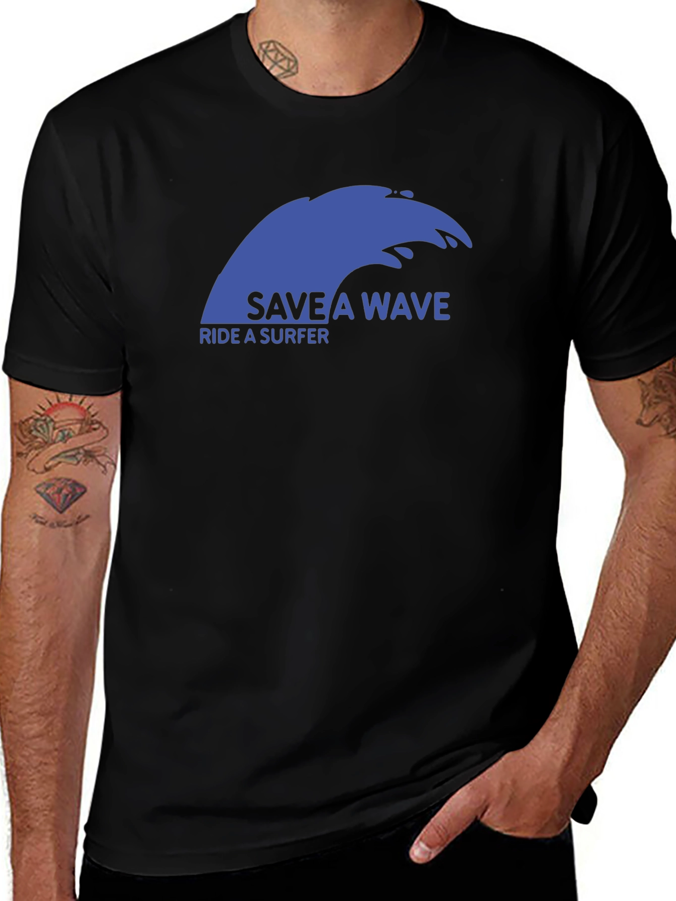 Save a Wave T-Shirt - Ride a Surfer!