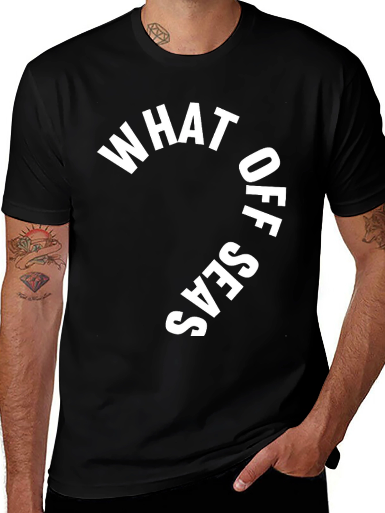 What Up Seas? Black Graphic Print T-Shirt