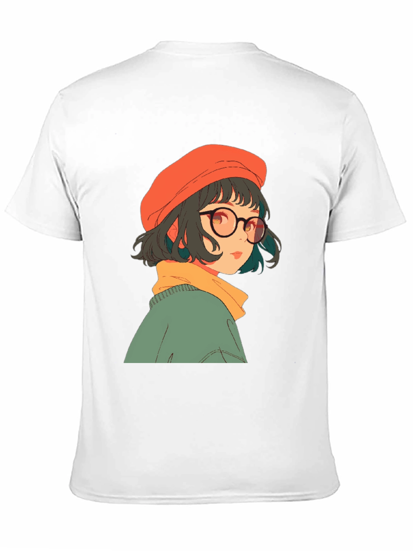 Anime Girl Graphic Print Black Tee