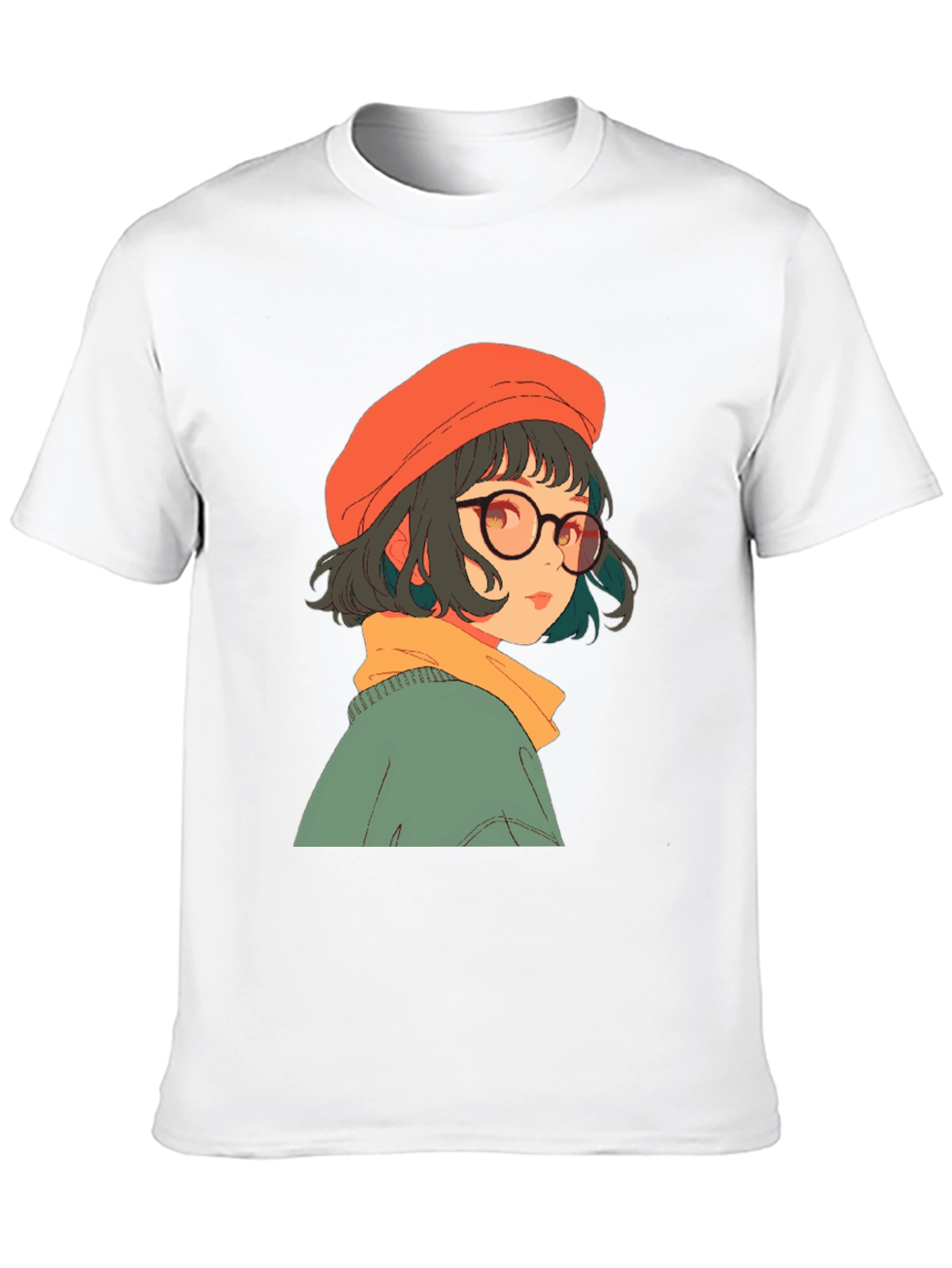 Anime Girl Graphic Print Black Tee