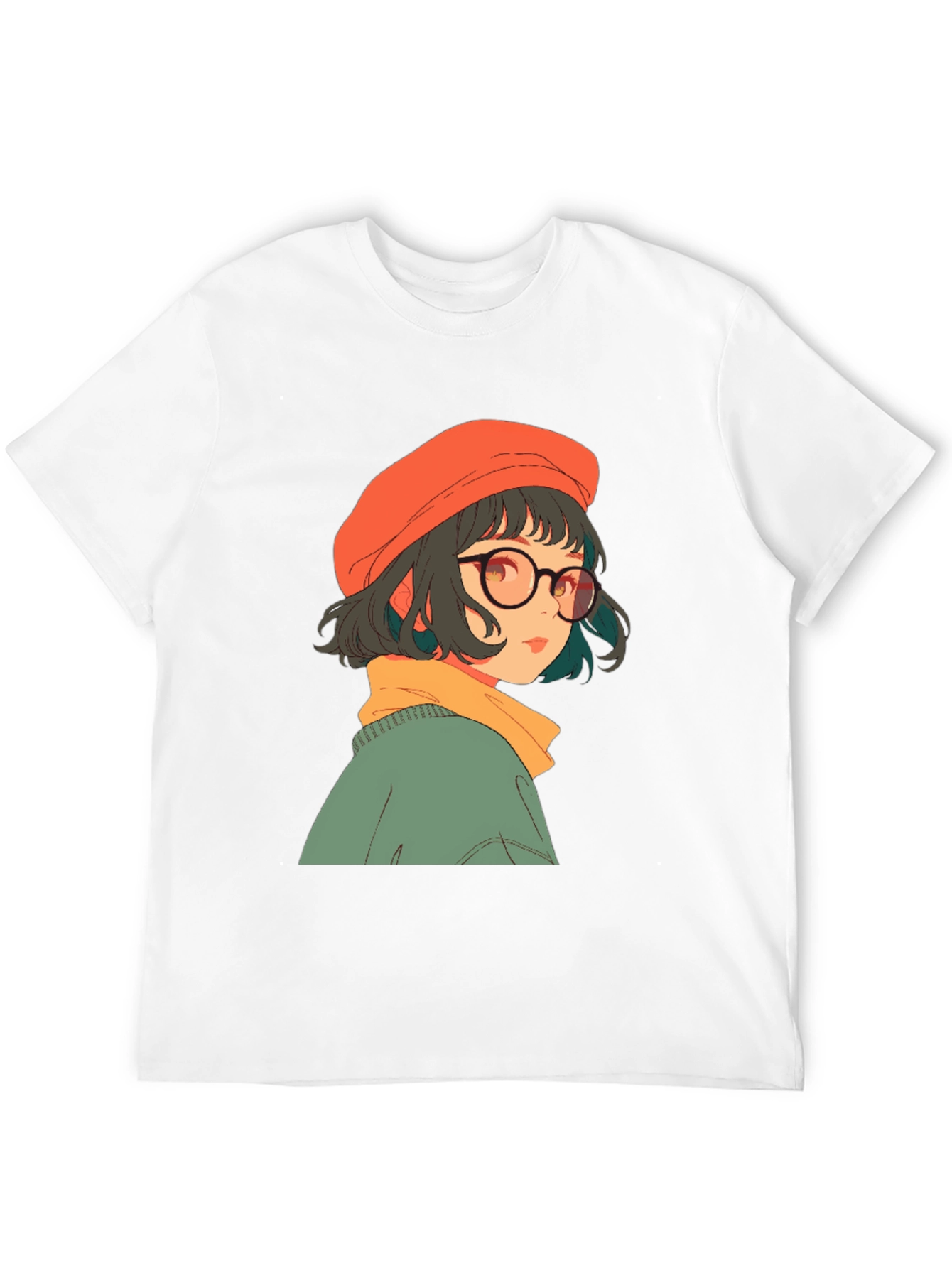 Anime Girl Graphic Print Black Tee