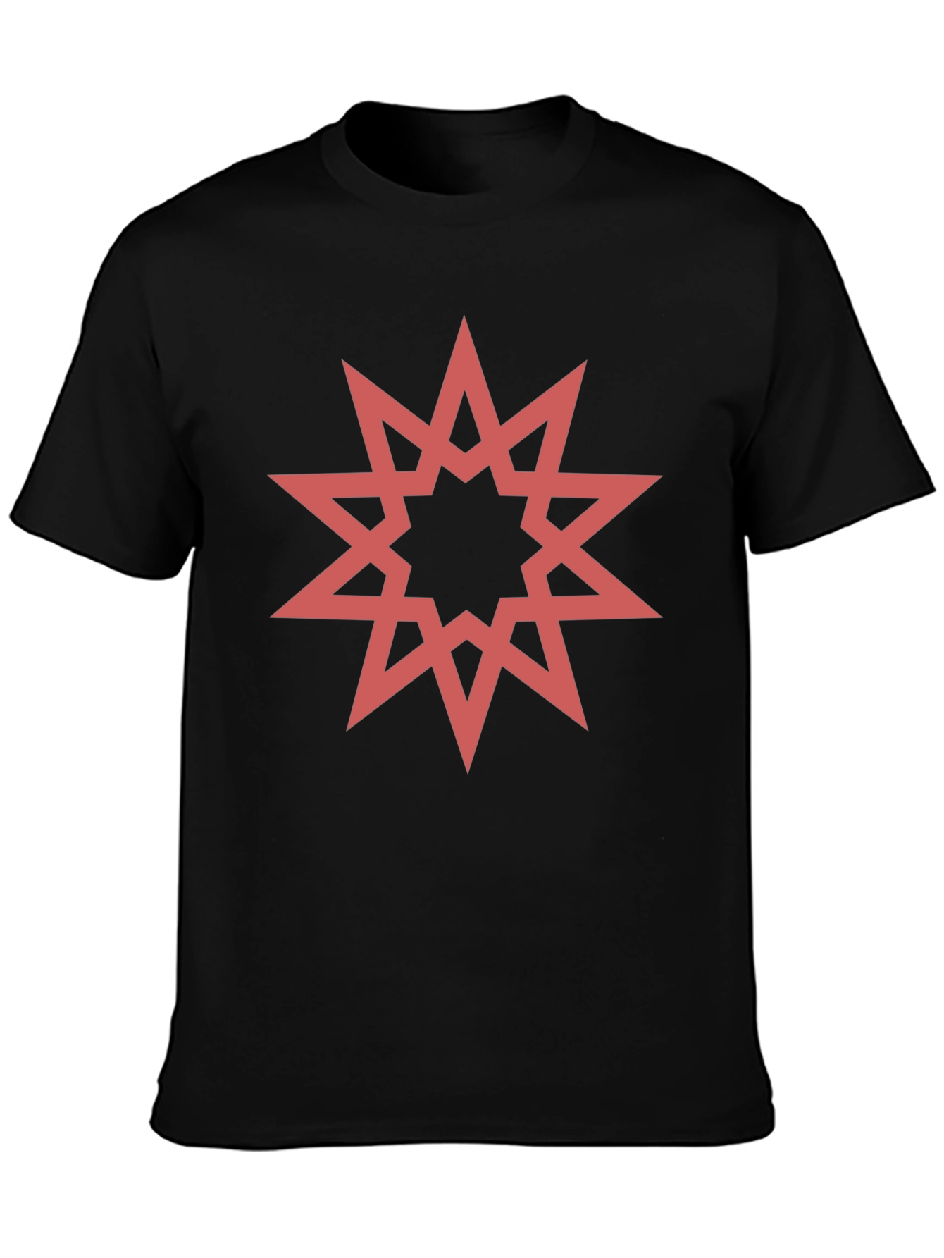 Geometric Star Graphic Black T-Shirt