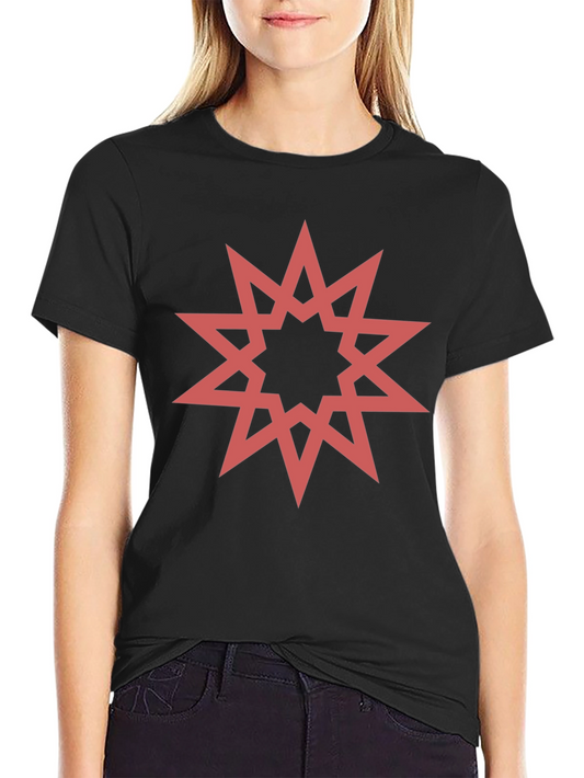 Geometric Star Graphic Black T-Shirt