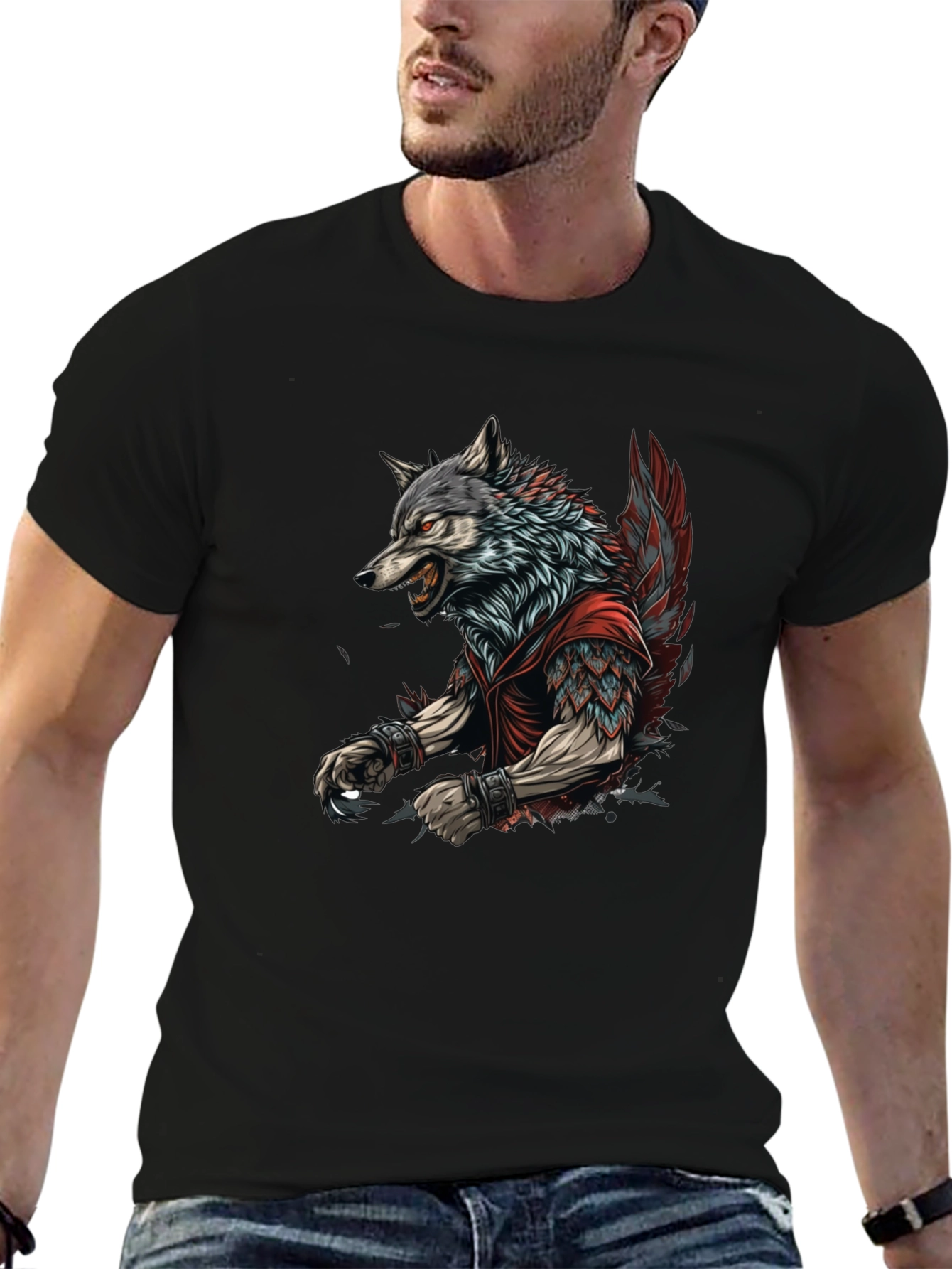 Wolf Warrior Graphic Tee - Black