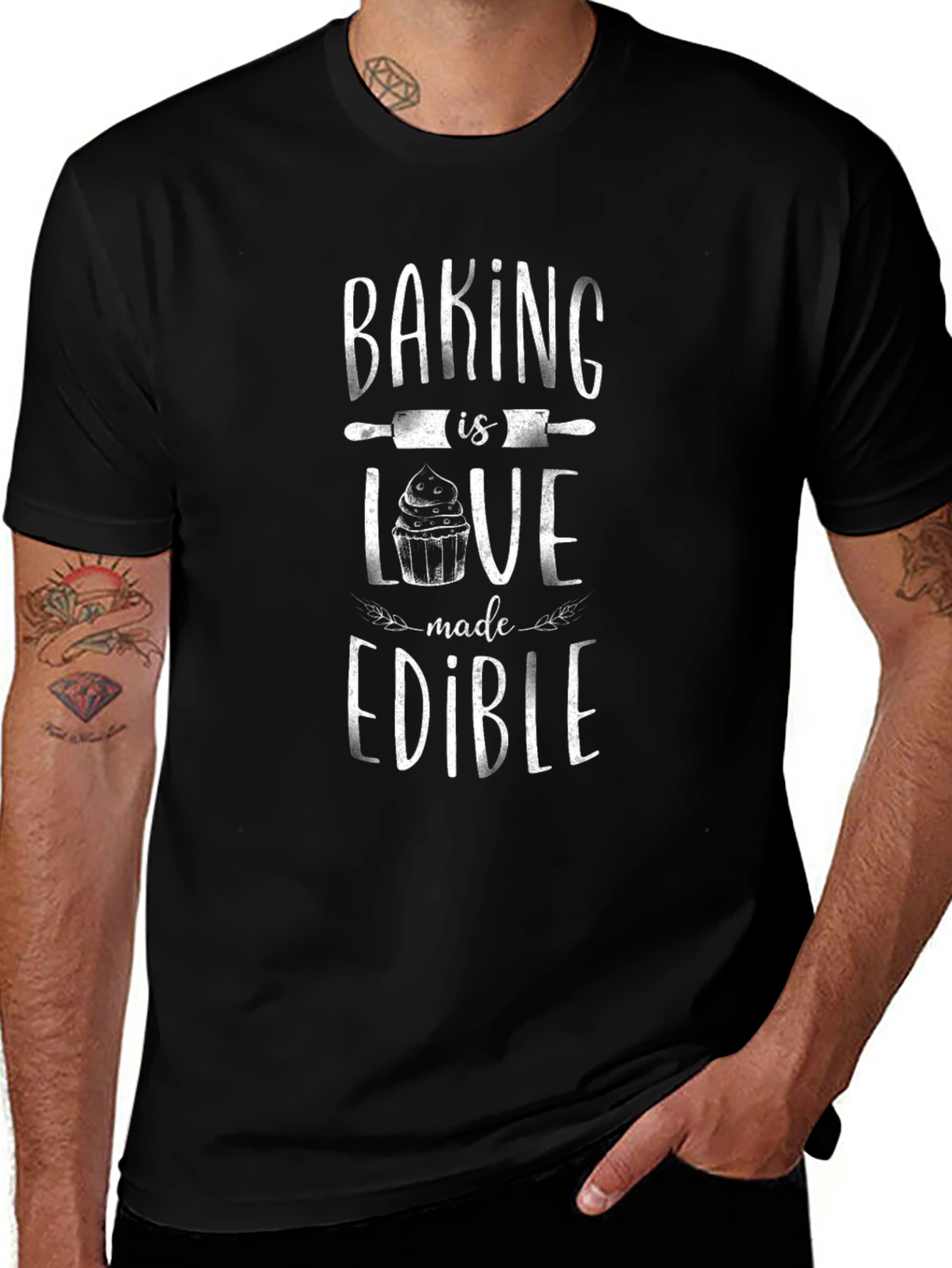 Baking is Love Made Edible Black Graphic Tee