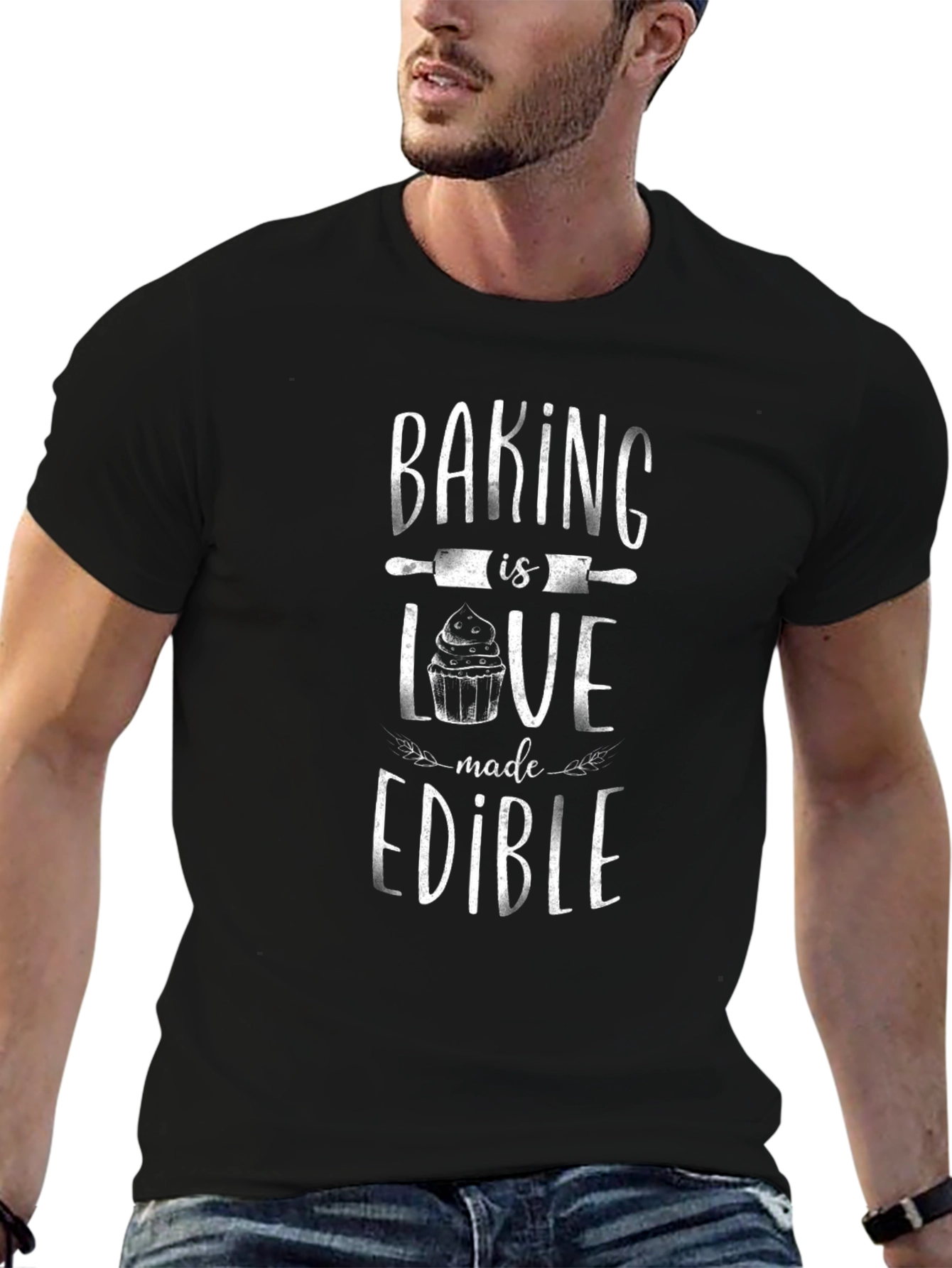 Baking is Love Made Edible Black Graphic Tee