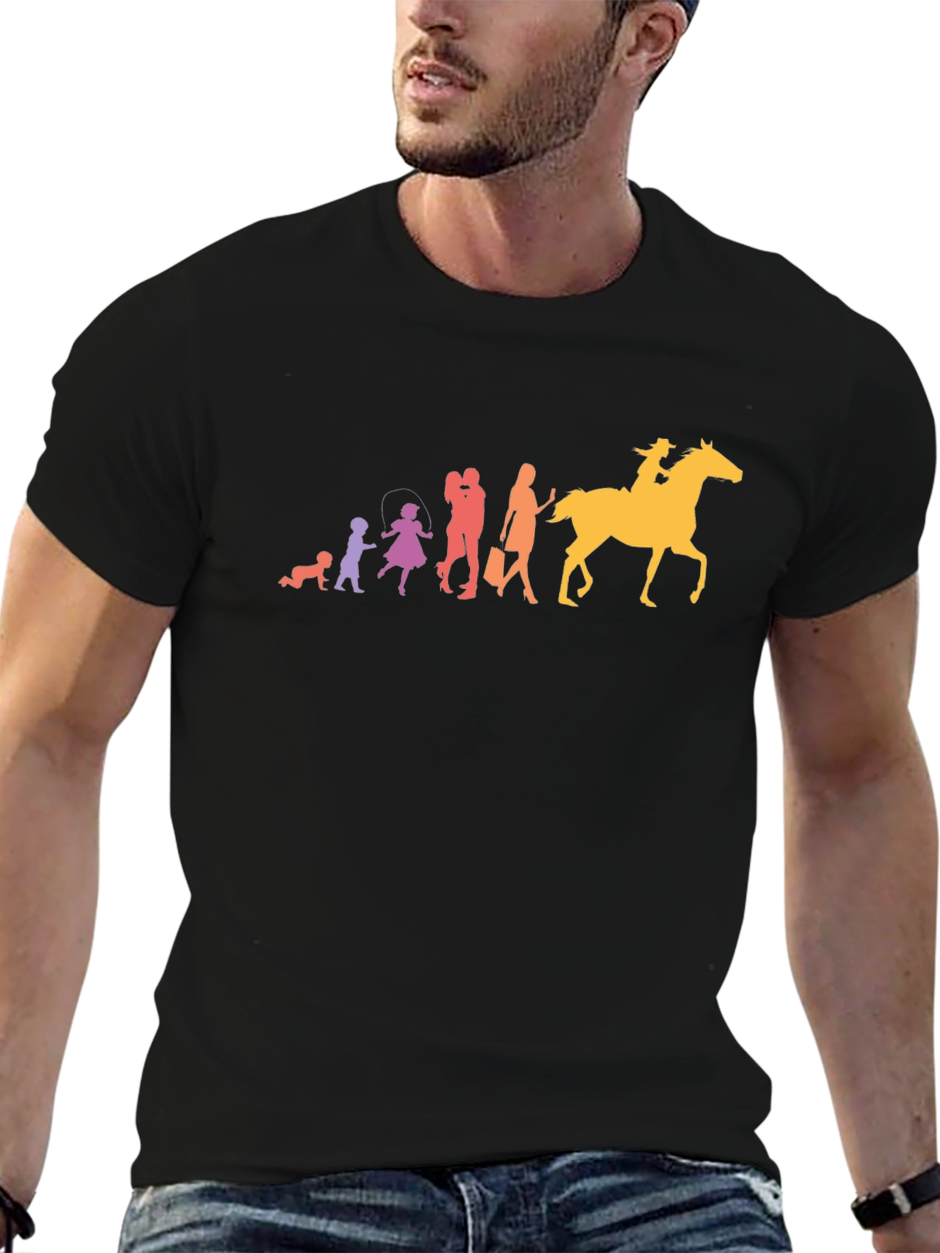 Evolution of Cowgirl - Black Graphic Tee