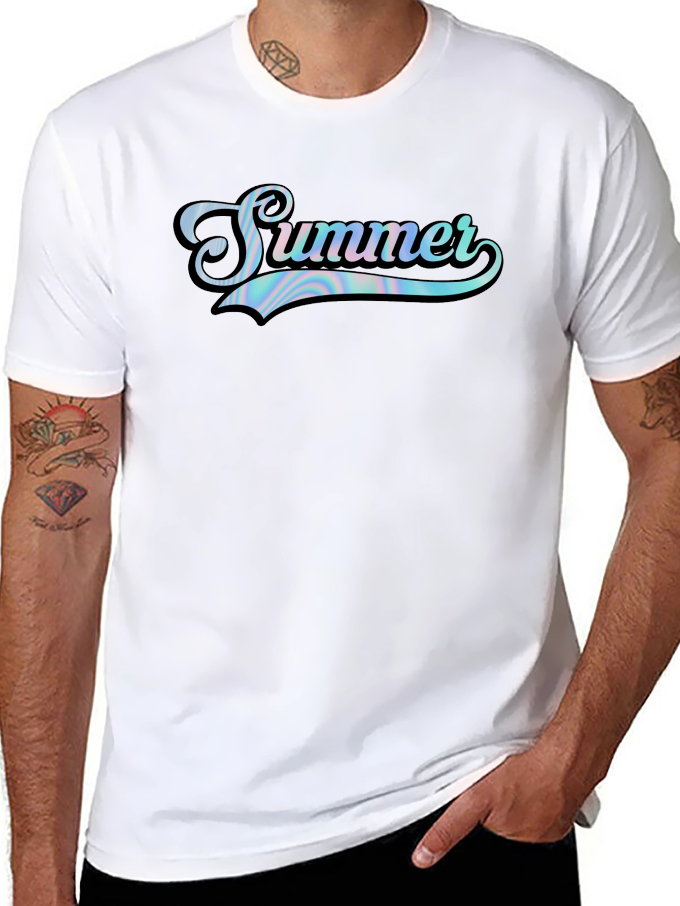 Summer Graphic Print Black T-Shirt
