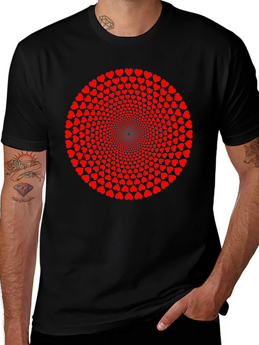 Heart Circle Graphic T-Shirt - Black