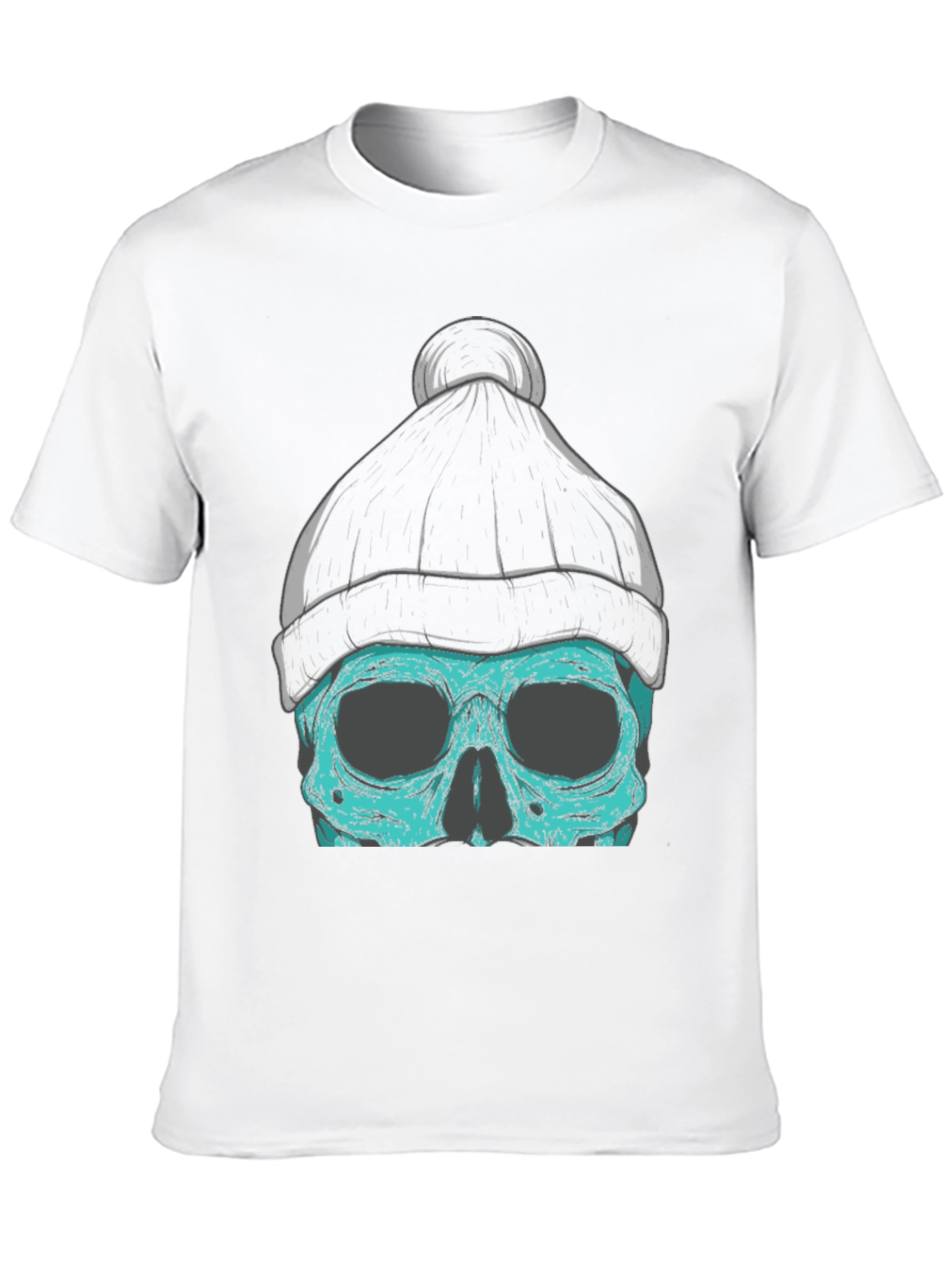 Skull Beanie Graphic T-Shirt