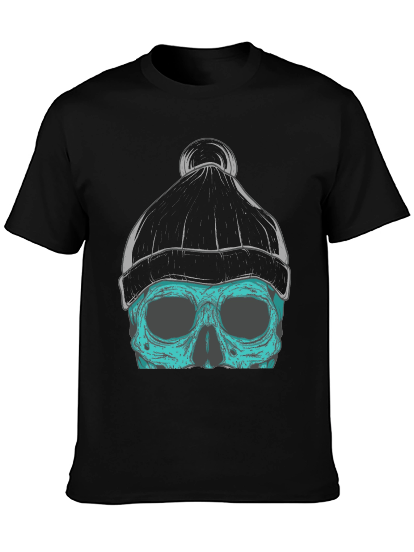 Skull Beanie Graphic T-Shirt
