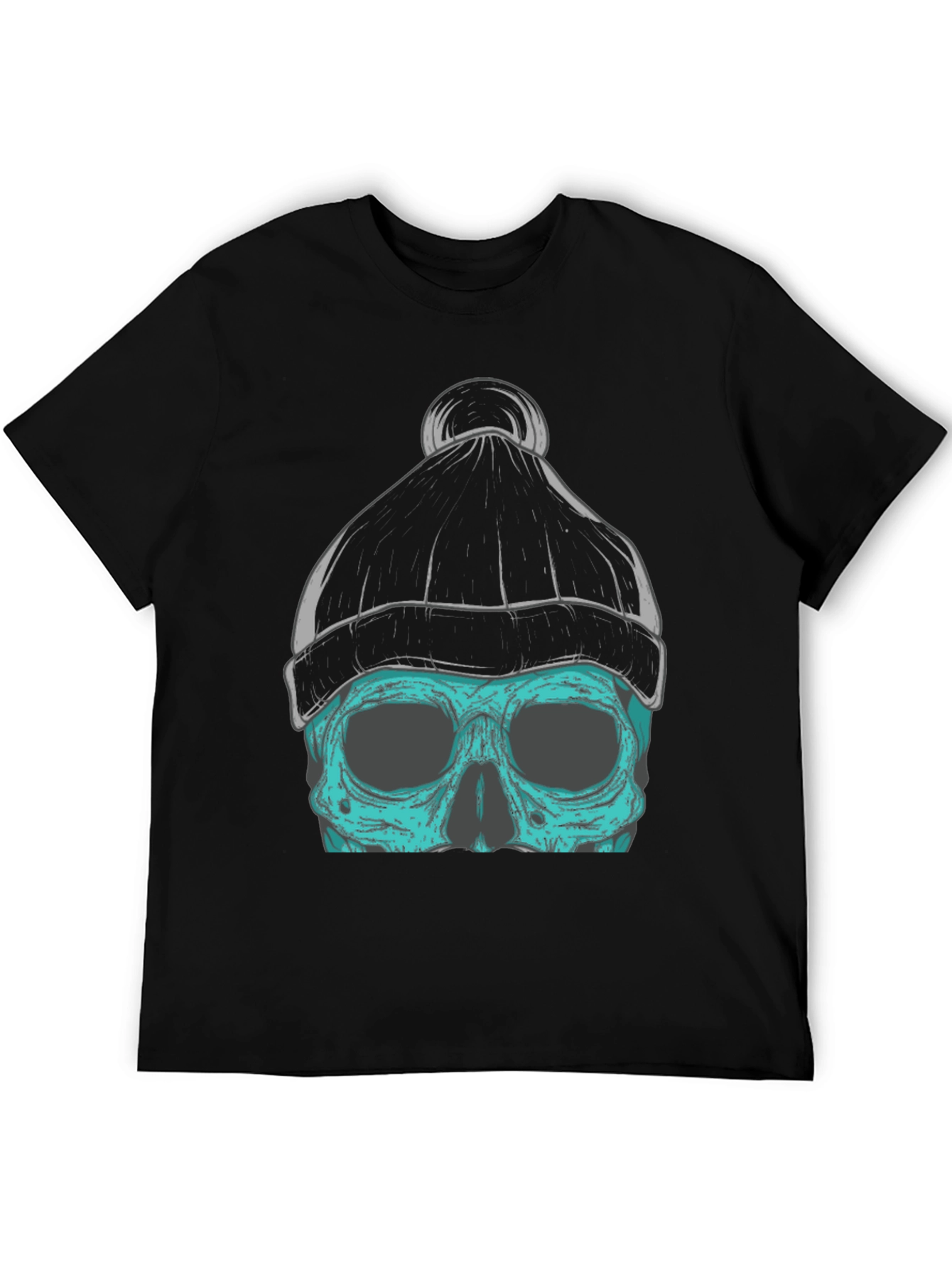 Skull Beanie Graphic T-Shirt