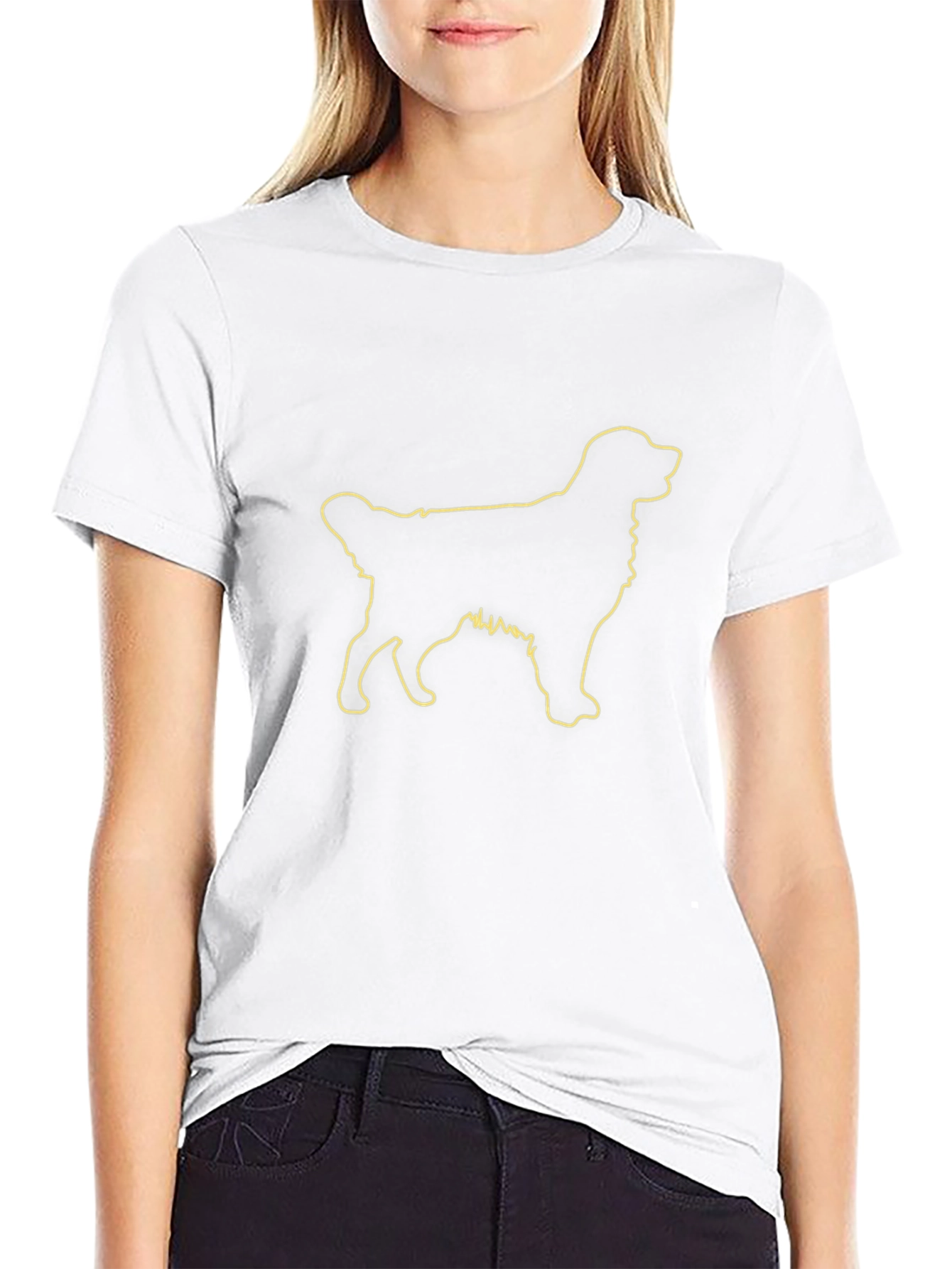 Dog Outline Graphic T-Shirt