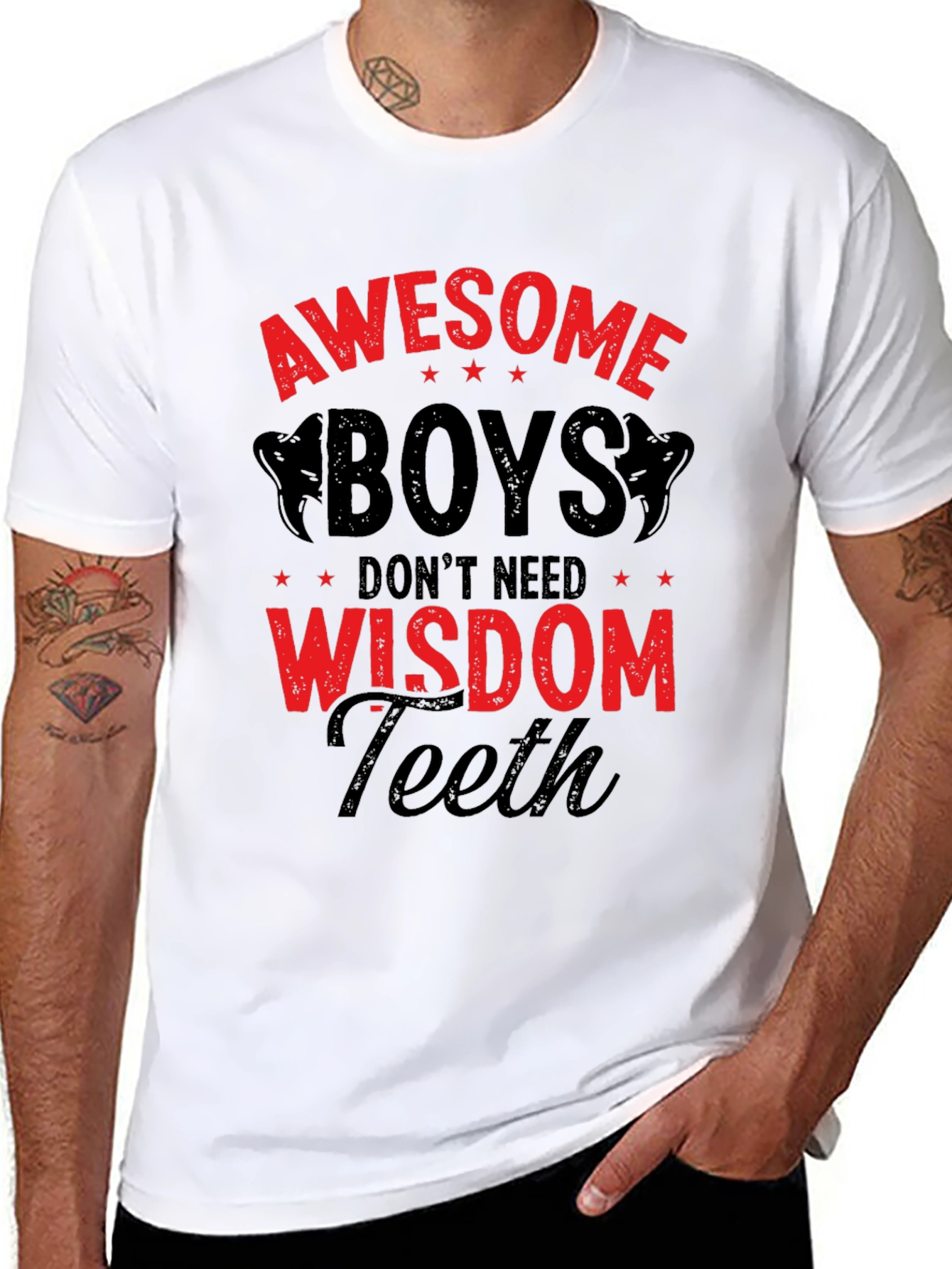 Awesome Boys Wisdom Teeth Graphic T-Shirt