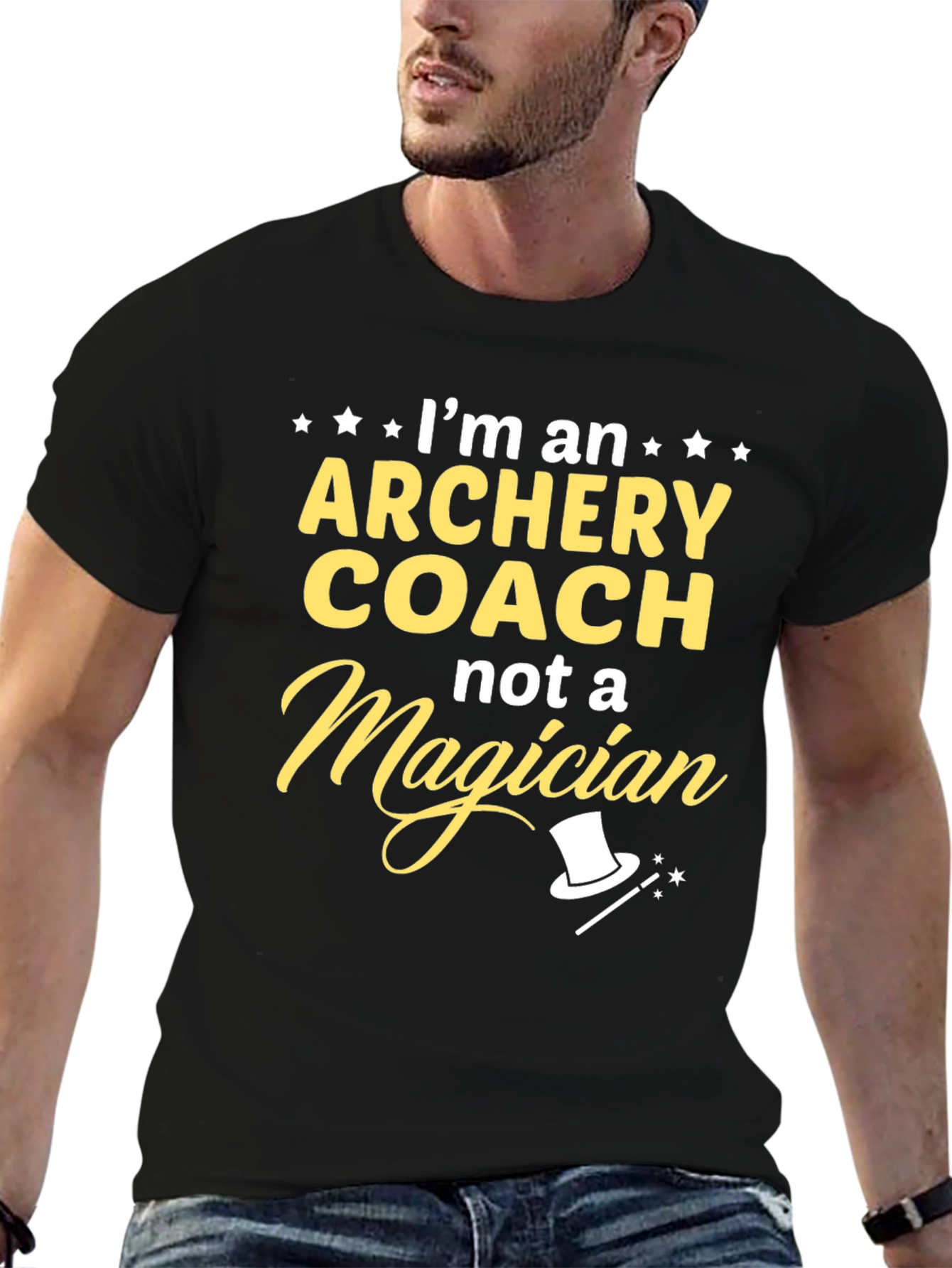 Archery Coach T-Shirt - Not a Magician Funny Tee