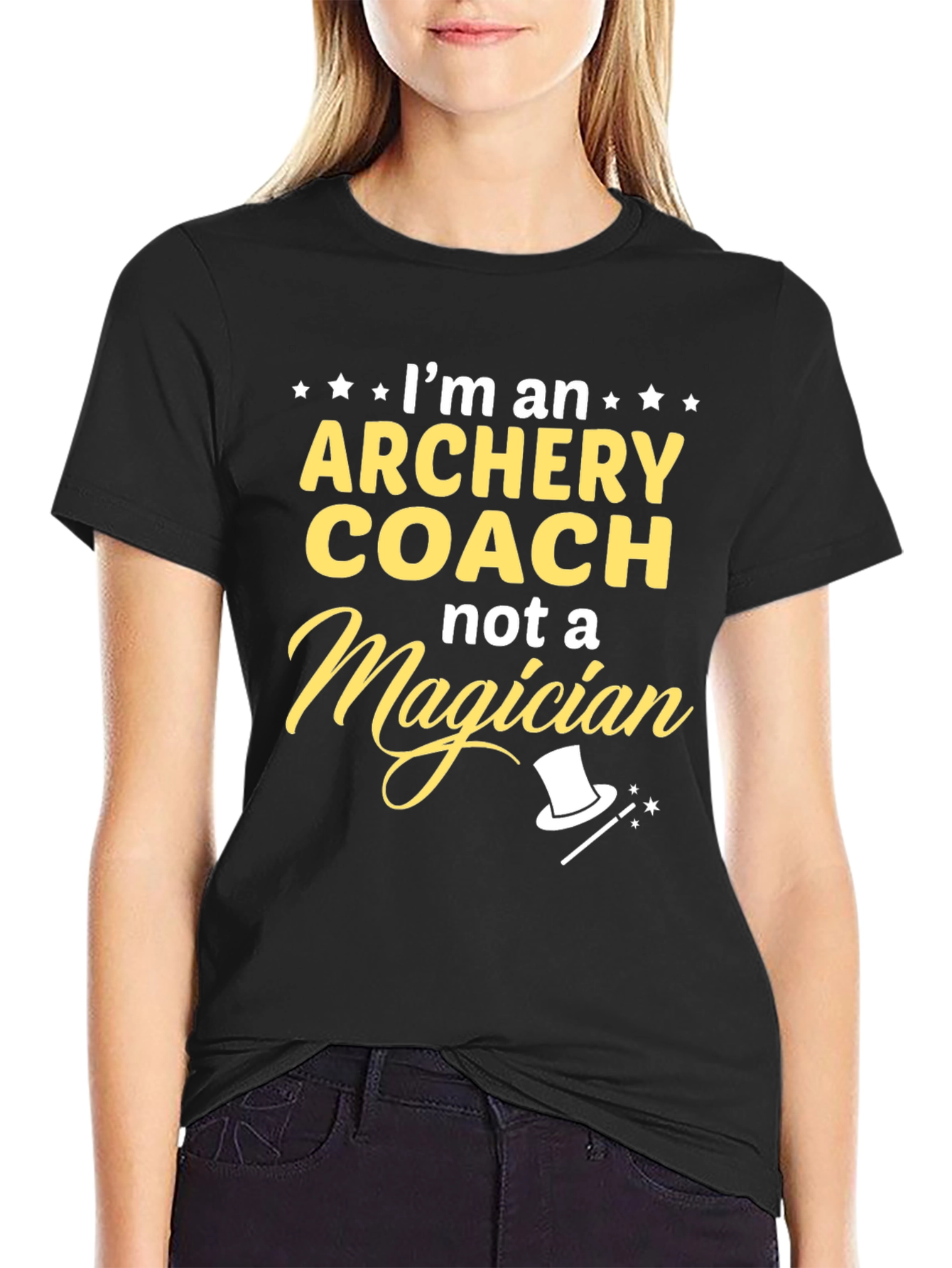 Archery Coach T-Shirt - Not a Magician Funny Tee