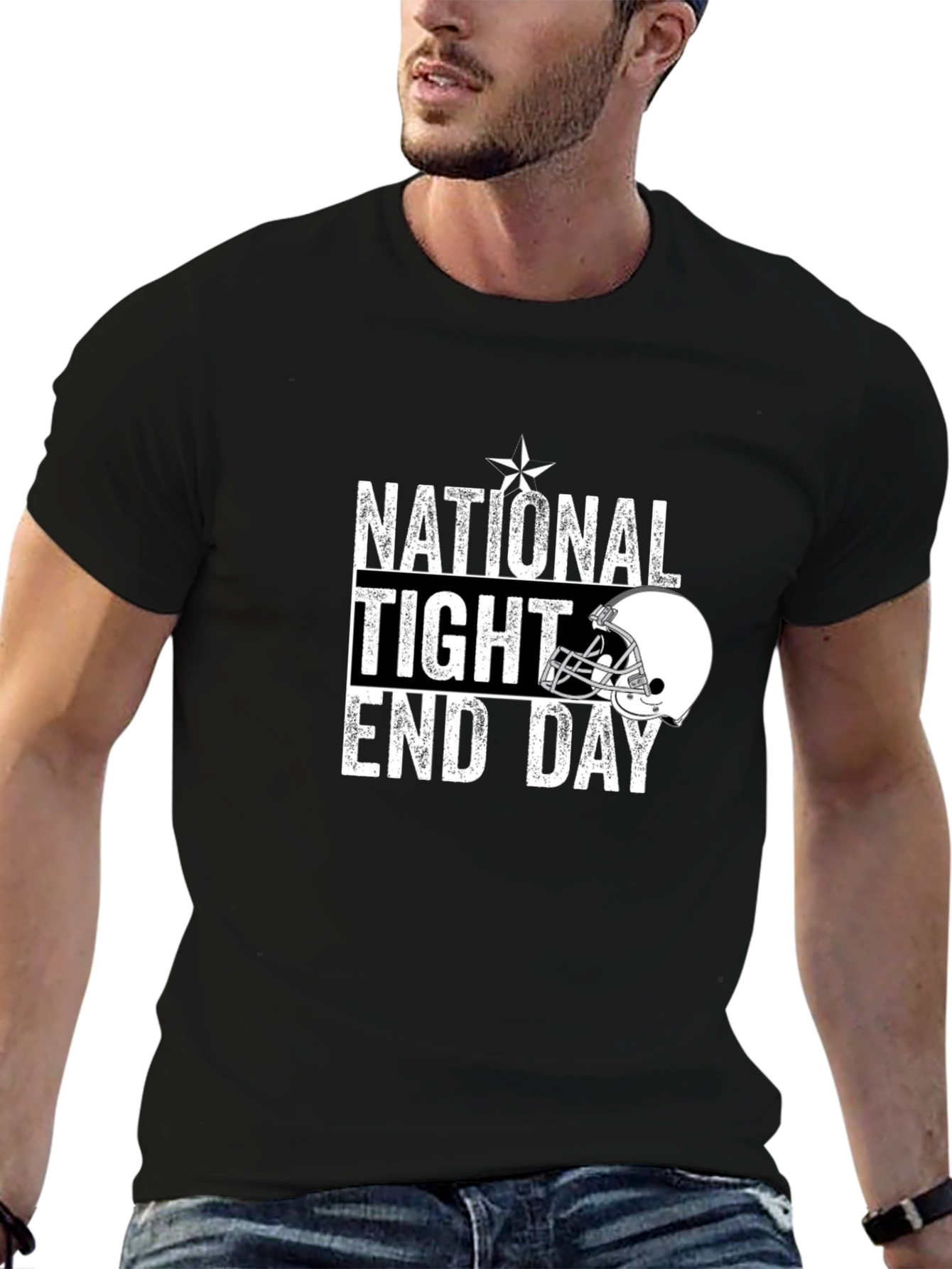 National Tight End Day T-Shirt Football Helmet Tee
