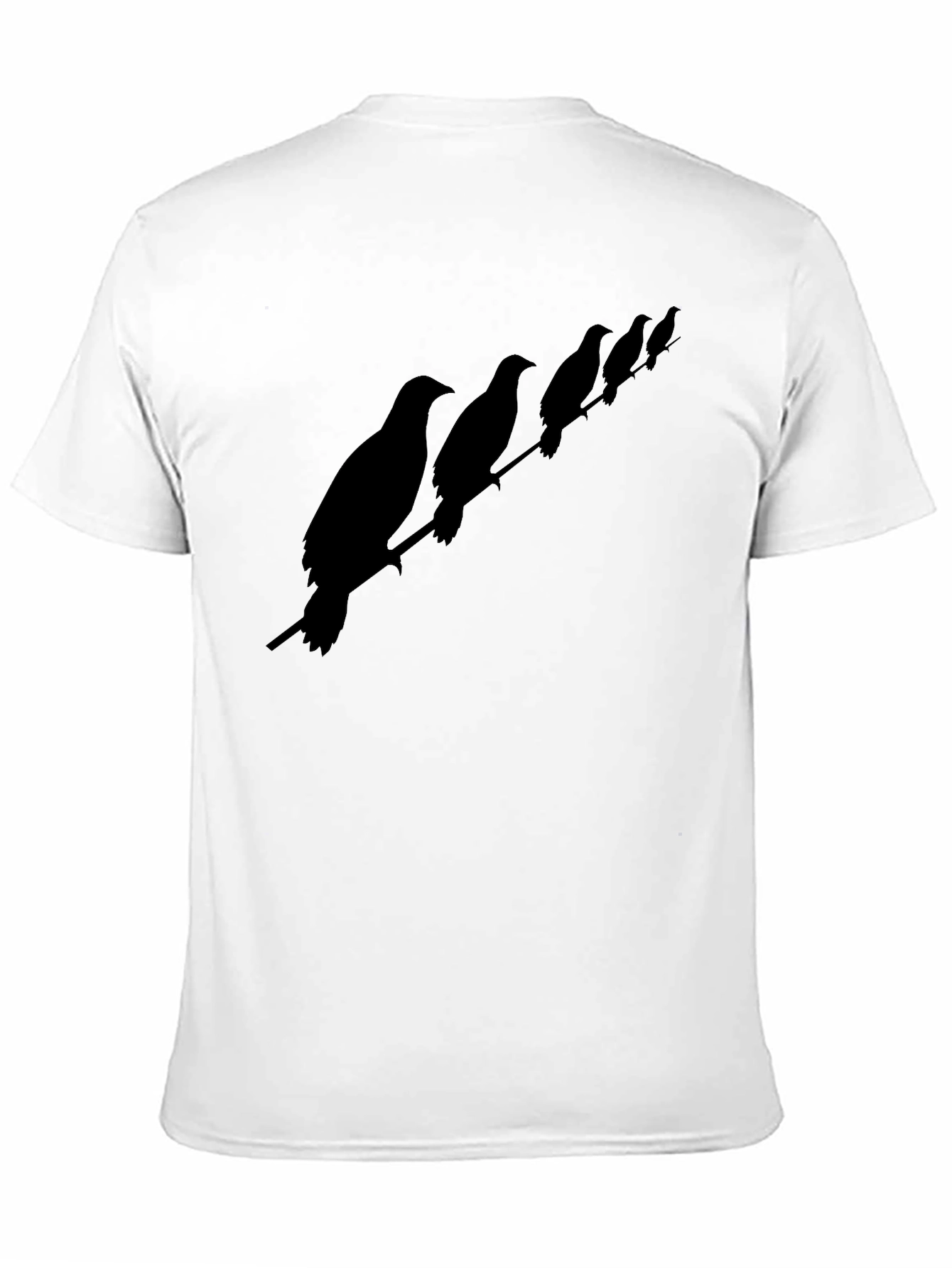 Birds on a Wire Mens T-Shirt - Black