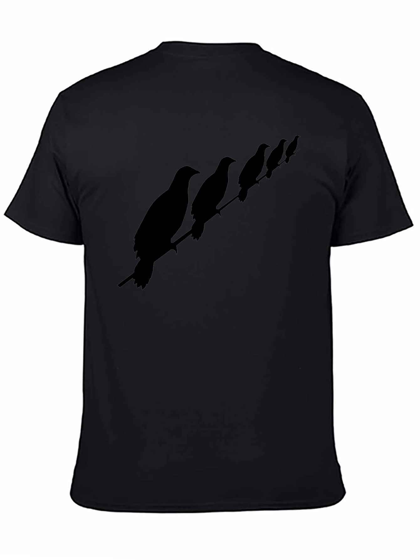 Birds on a Wire Mens T-Shirt - Black