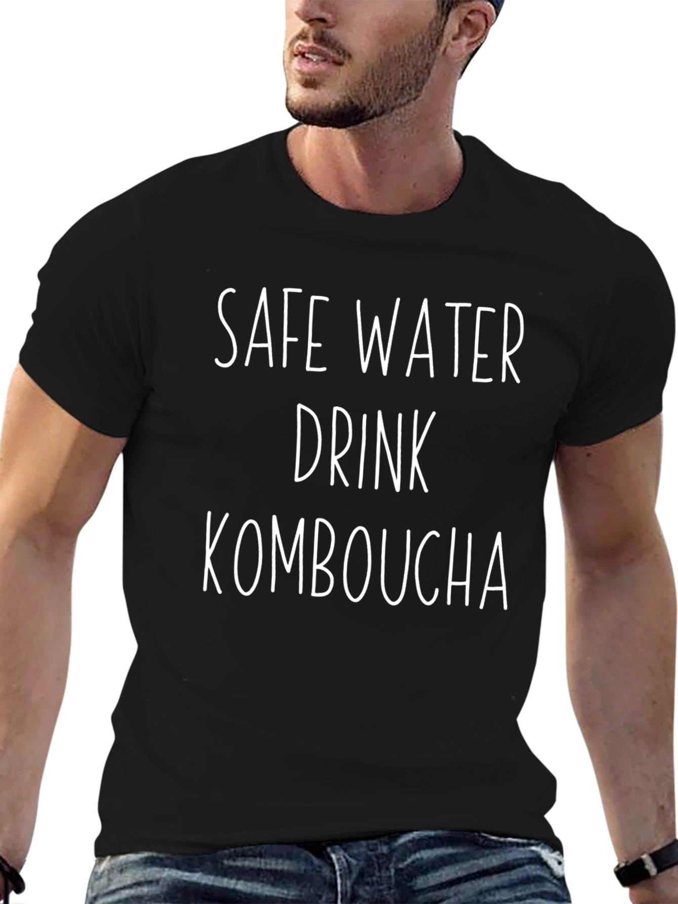 Safe Water Drink Kombucha Black T-Shirt