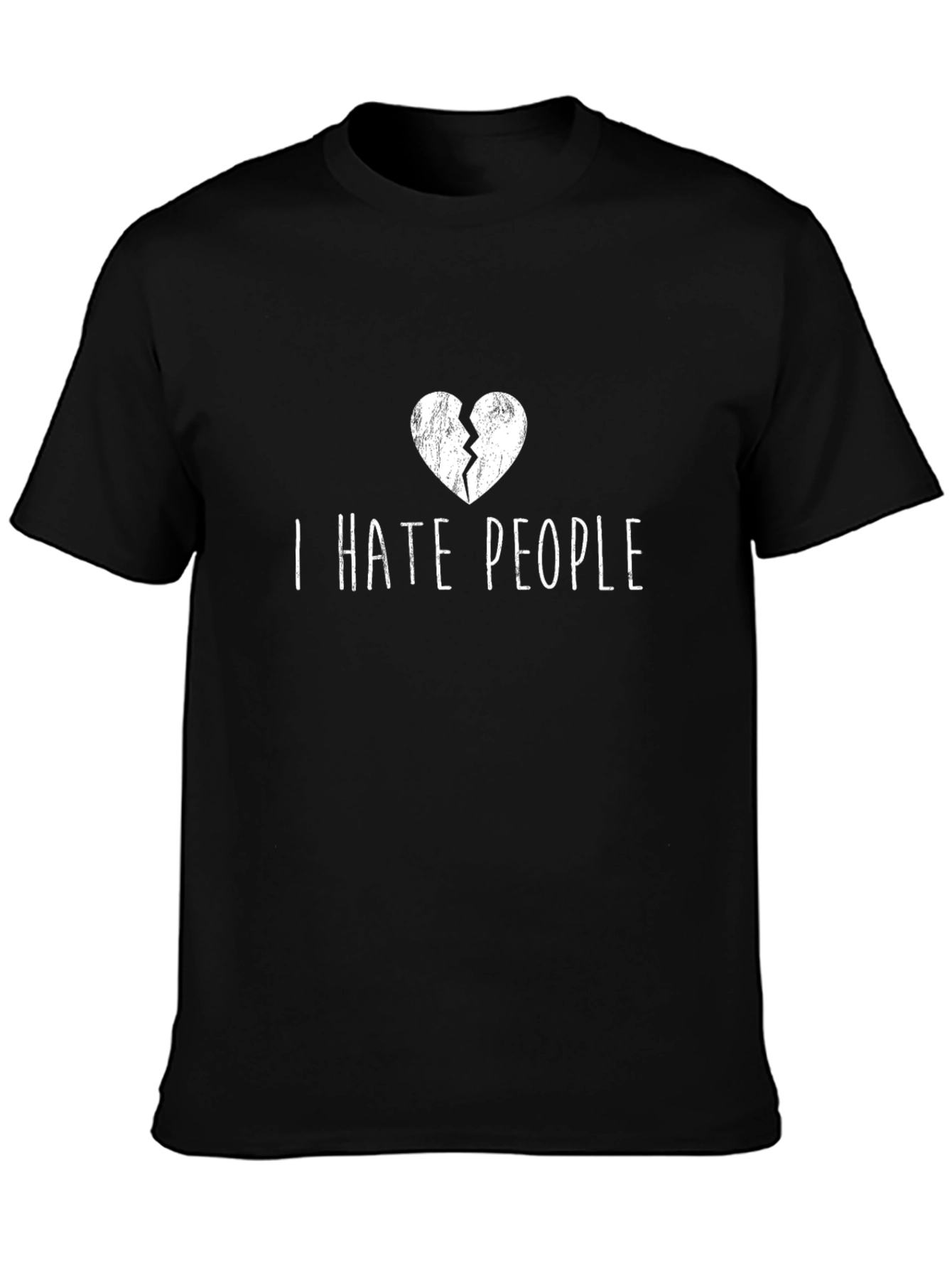 I Hate People T-Shirt Broken Heart Graphic Tee