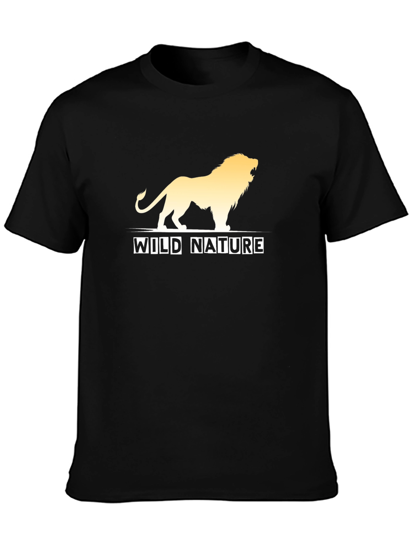 Wild Nature Lion Graphic Black T-Shirt