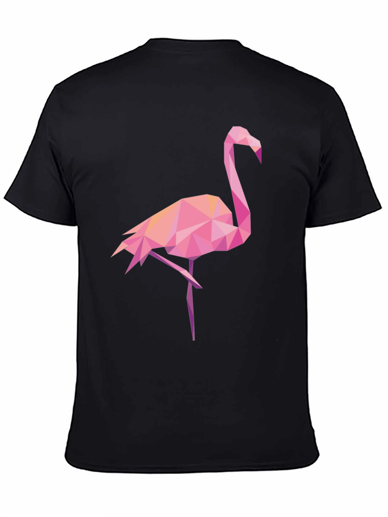 Geometric Flamingo Graphic Tee - Black Casual Shirt