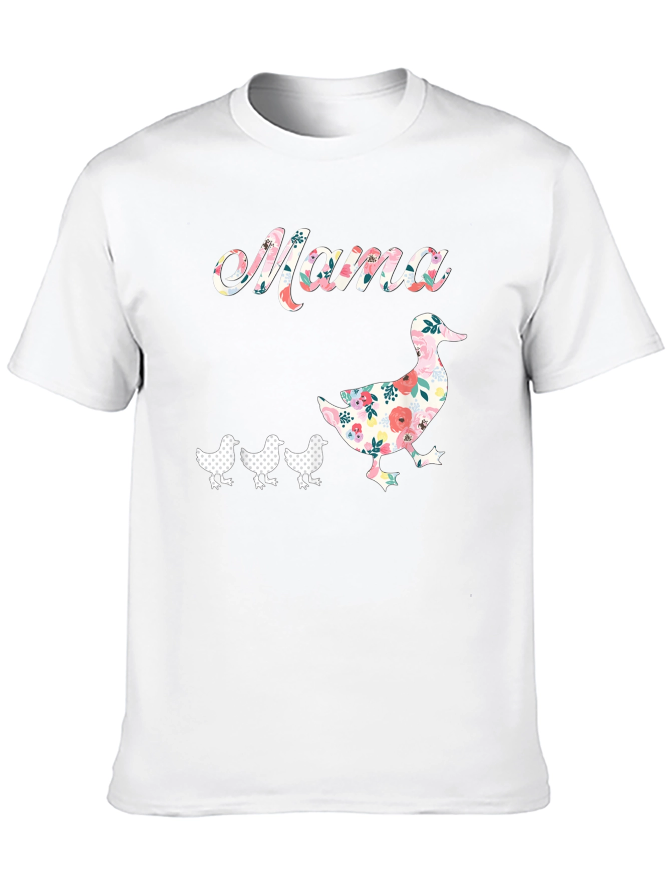 Mama Duck & Ducklings Floral Graphic Tee