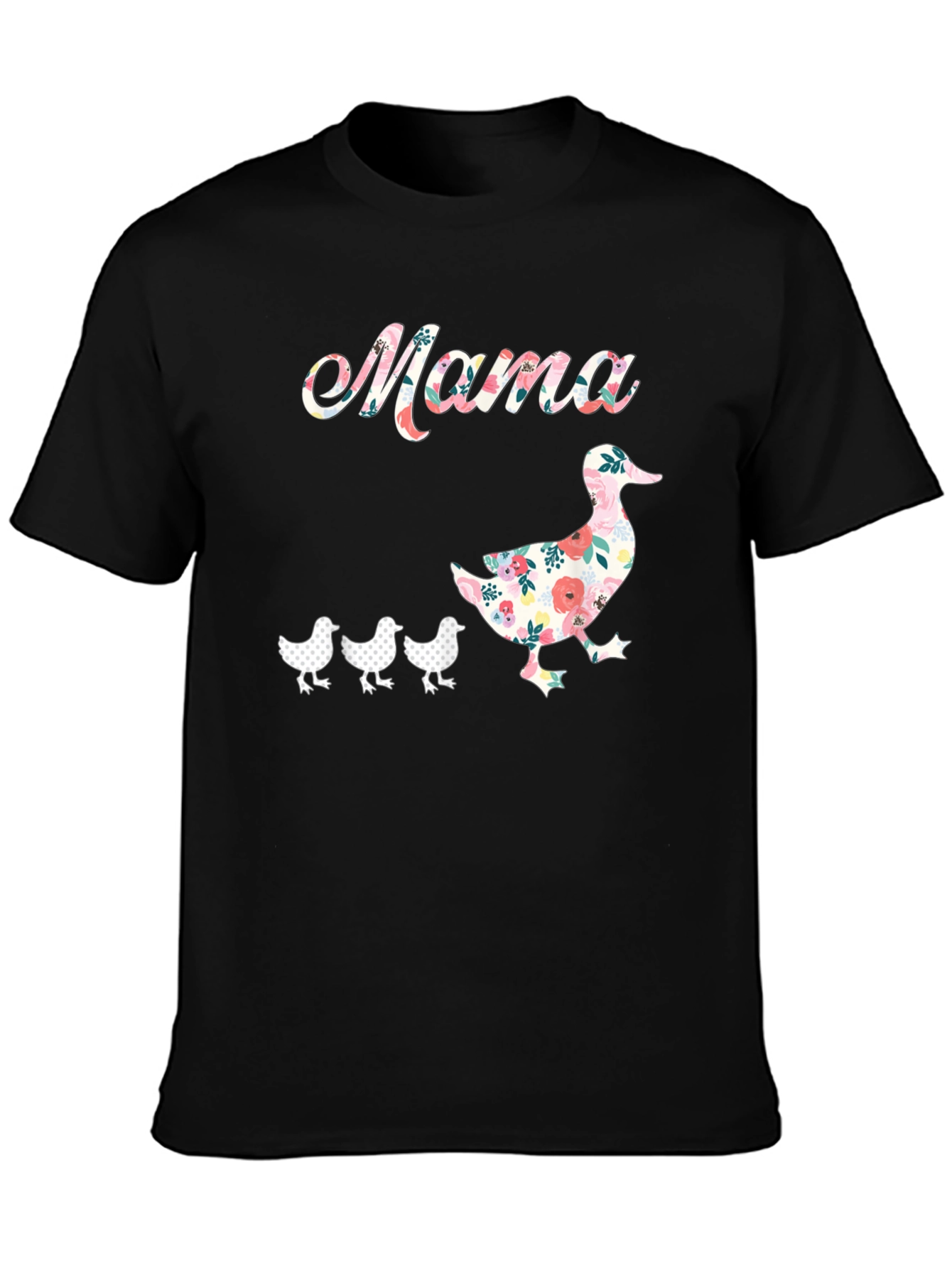 Mama Duck & Ducklings Floral Graphic Tee