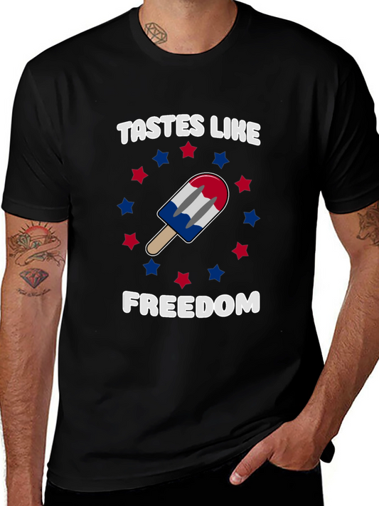 Tastes Like Freedom Patriotic Popsicle Graphic Tee