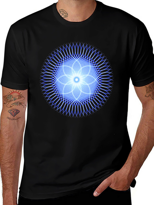 Geometric Flower T-Shirt - Black