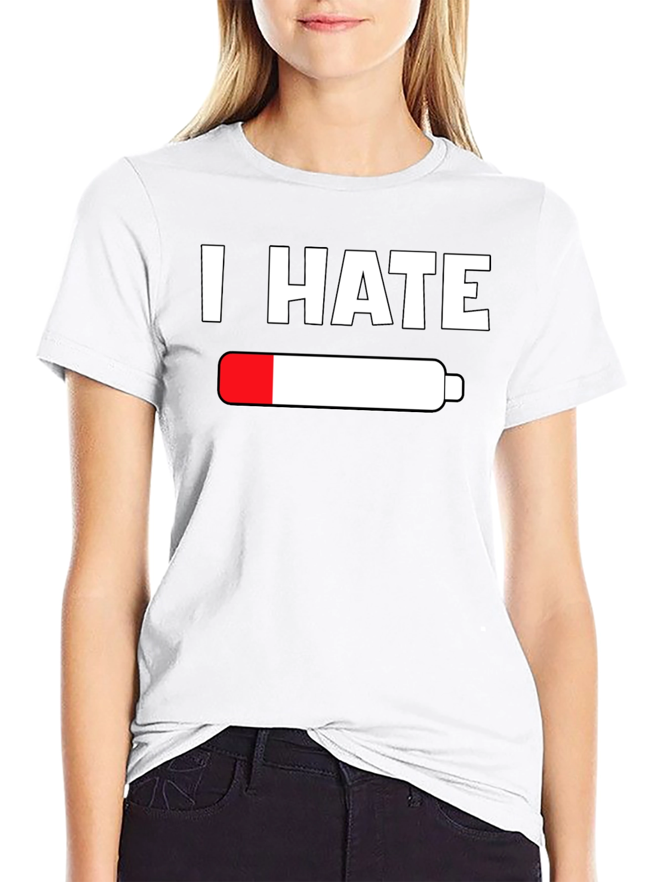I Hate Empty Battery T-Shirt - Low Energy Tee
