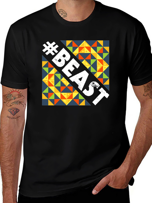 Beast Graphic Tee - Bold Geometric Design
