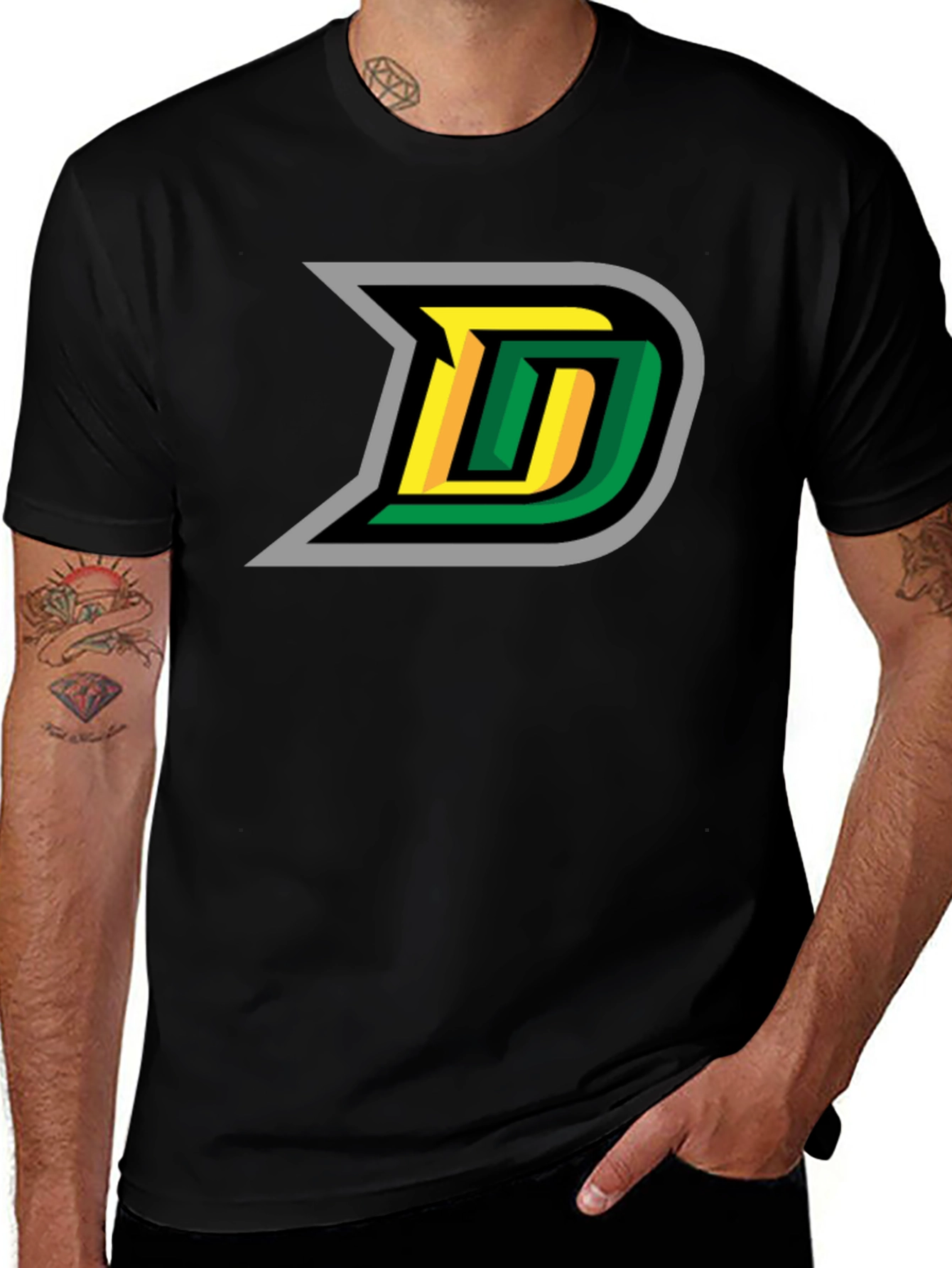 Retro D Logo Black T-Shirt