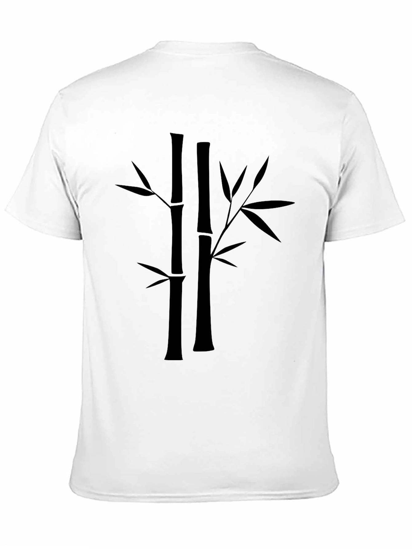 Bamboo Print Black T-Shirt - Casual Style