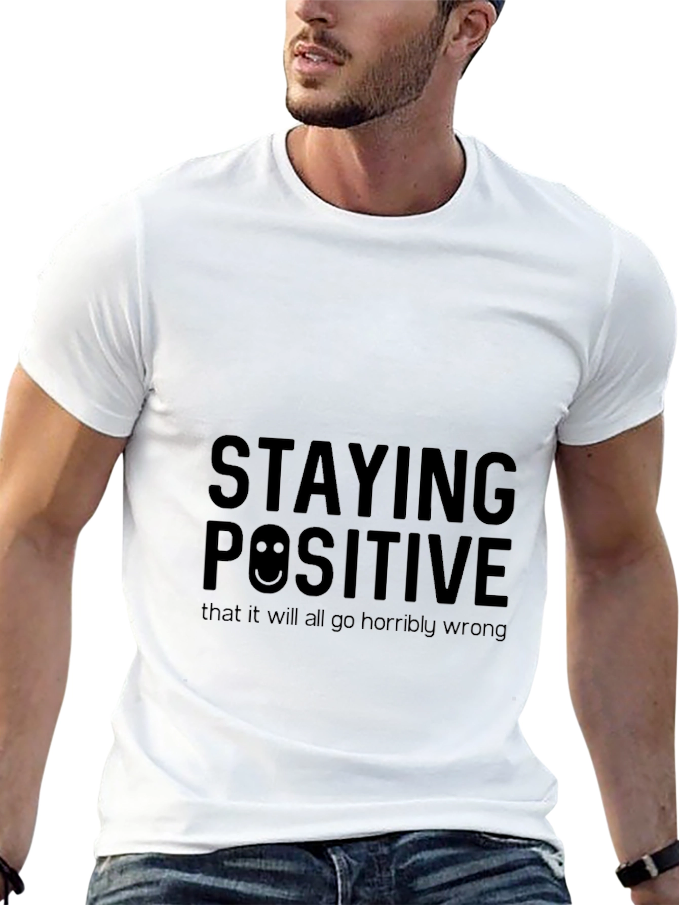 Staying Positive Graphic Black T-Shirt
