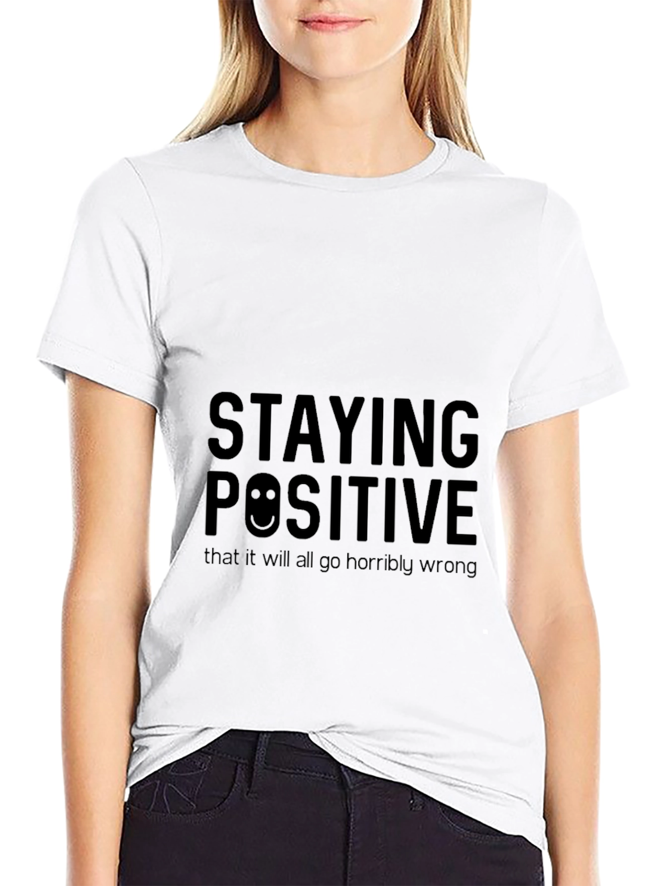 Staying Positive Graphic Black T-Shirt